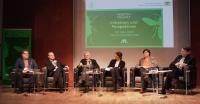 Podium (von links): Stefan Köhler, BBV – Dr. Norbert Schäffer, LBV – Richard Mergner, BUND, Moderation: Dr. Marlene Weiß, Süddeutsche Zeitung – Rosi Steinberger, Bayer. Landtag (Ausschussvorsitzende für Umwelt und Verbraucherschutz) – Josef Ziegler, Bayer. Waldbesitzerverband